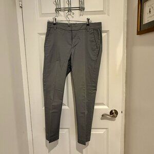 Vince Crop Stretch Cotton Chinos, Light slate